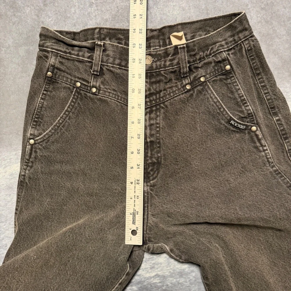 Vintage Rockies Jeans Womens 6 29 x 30 Black Wash Denim Straight Leg‎ High Rise